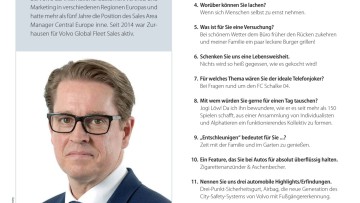 Fünfzehn Fragen: "Nichts wird so heiß gegessen, wie es gekocht wird!" - Axel Zurhausen Leiter Vertrieb an Großkunden bei Volvo Car Germany