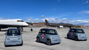 Citroën Ami: Betriebsflotte am Flughafen Genua