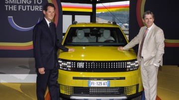 Olivier Francois (rechts), John Elkann, Fiat