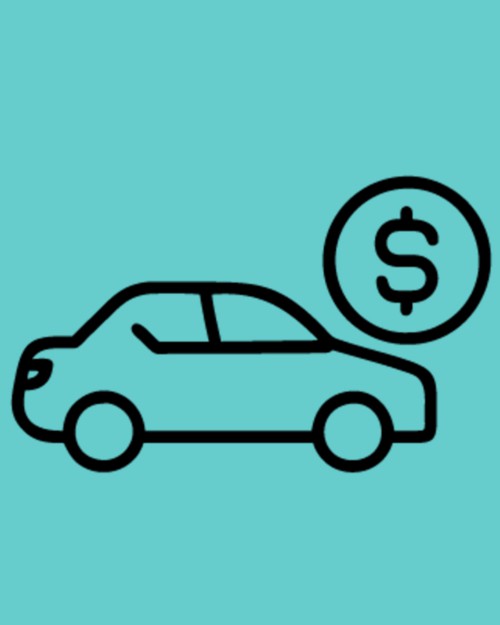 Icon Auto und Geld-Symbol
