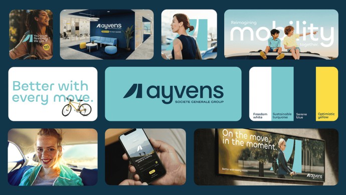 KeyVisual von Ayvens mit den neuen Markenfarben und Bildmotiven