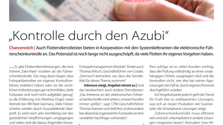 "Kontrolle durch den Azubi"