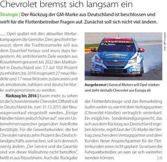 Chevrolet bremst sich langsam ein