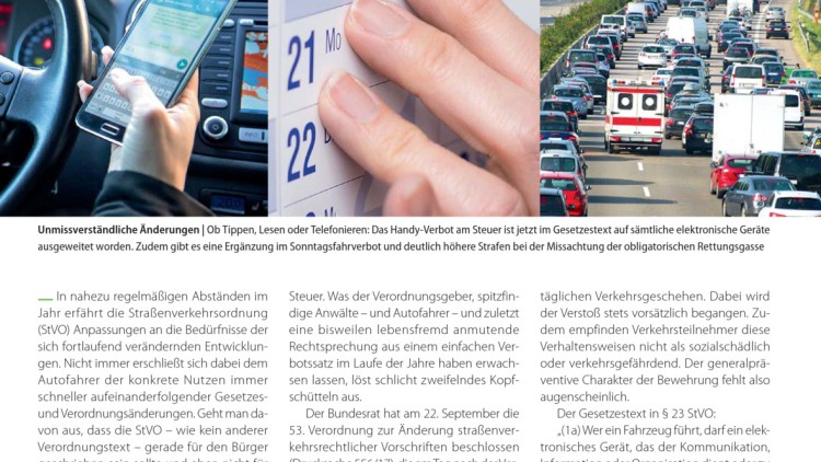 Neues zur Straßenverkehrsordnung