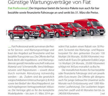 Günstige Wartungsverträge von Fiat