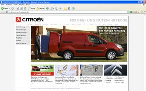 Citroën: Eigene Website für Firmenkunden Citroen Homepage Großkunden