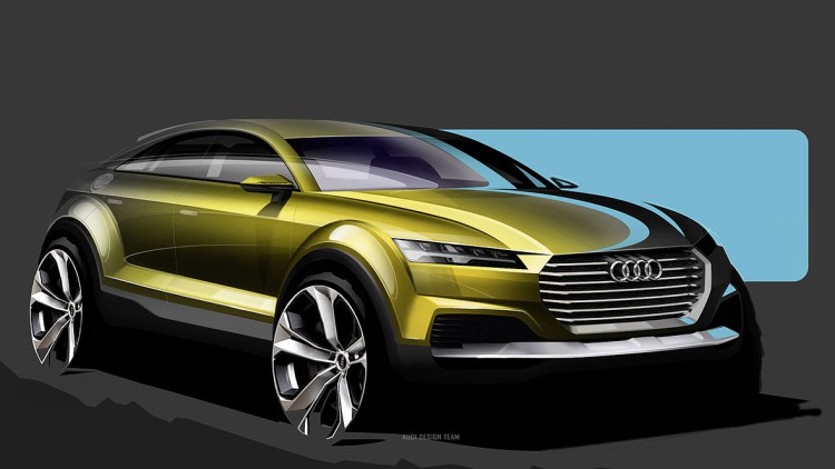 Überlegung: Audi spielt die Idee eines fünftüriges SUV mit Coupé-Dach durch, das sich in der geduckten Karosserie an den TT anlehnt.