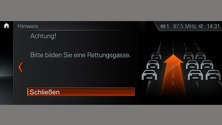 Neues Warnsystem: BMW führt Rettungsgassen-App ein