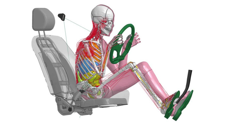 Virtueller Crashtest-Dummy: Simulierte Crash-Tests