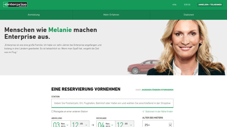 Mietwagen: Enterprise Rent-A-Car präsentiert neue Website