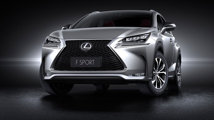Stark modelliert: Den Lexus NX prägen ein riesiger Kühlergrill, kräftig ausgestellte Radhäuser und scharfe Lichtlinien an den Seiten. 