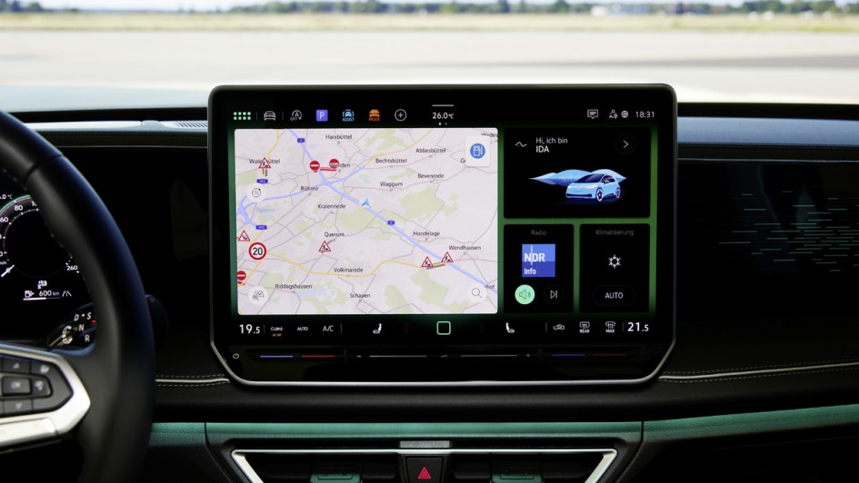 Infotainmentdisplay in 15 Zoll des neuen VW Tiguan (2024)