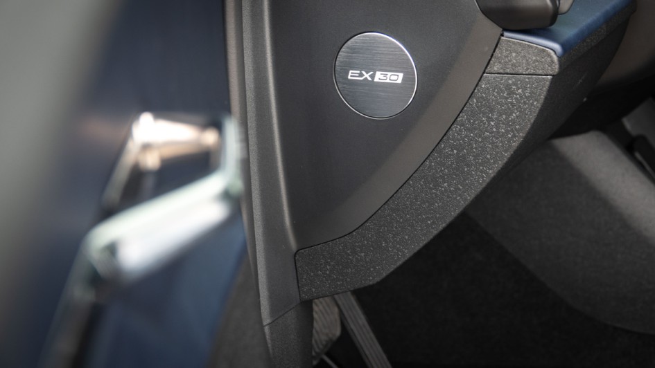 Volvo EX30 (Fahrbericht) Plakette am Armaturenbrett