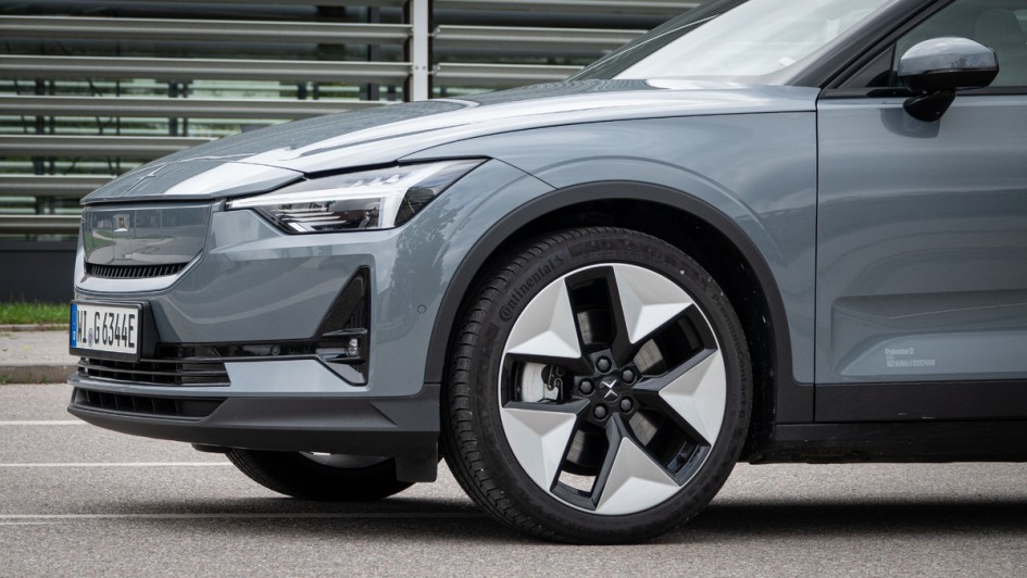 Polestar 2 Detailaufnahme des 20-Zoll-Alurades, das also Option zu haben ist