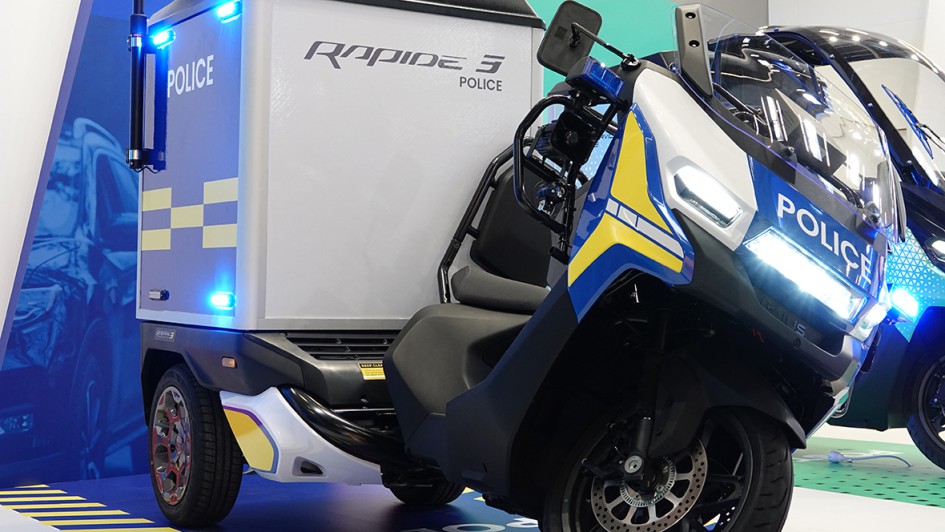 Ein Motorrad mit Polizei-Ausstattung. Bisher leider noch nicht auf der Straße  