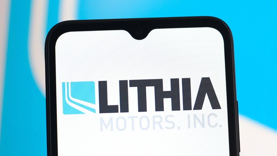 Das Logo von Lithia Motors auf einem Smartphone