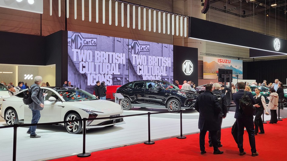 MG Motor-Stand auf dem Autosalon Genf 2024