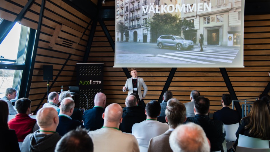 Marc Stindtmann, Commercial Product Manager Volvo Car Germany GmbH, bei seinem Vortrag zum Volvo EX90