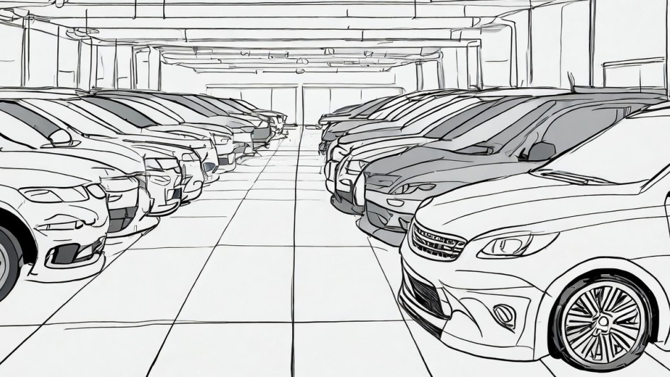 Autos, die in einem Showroom stehen.